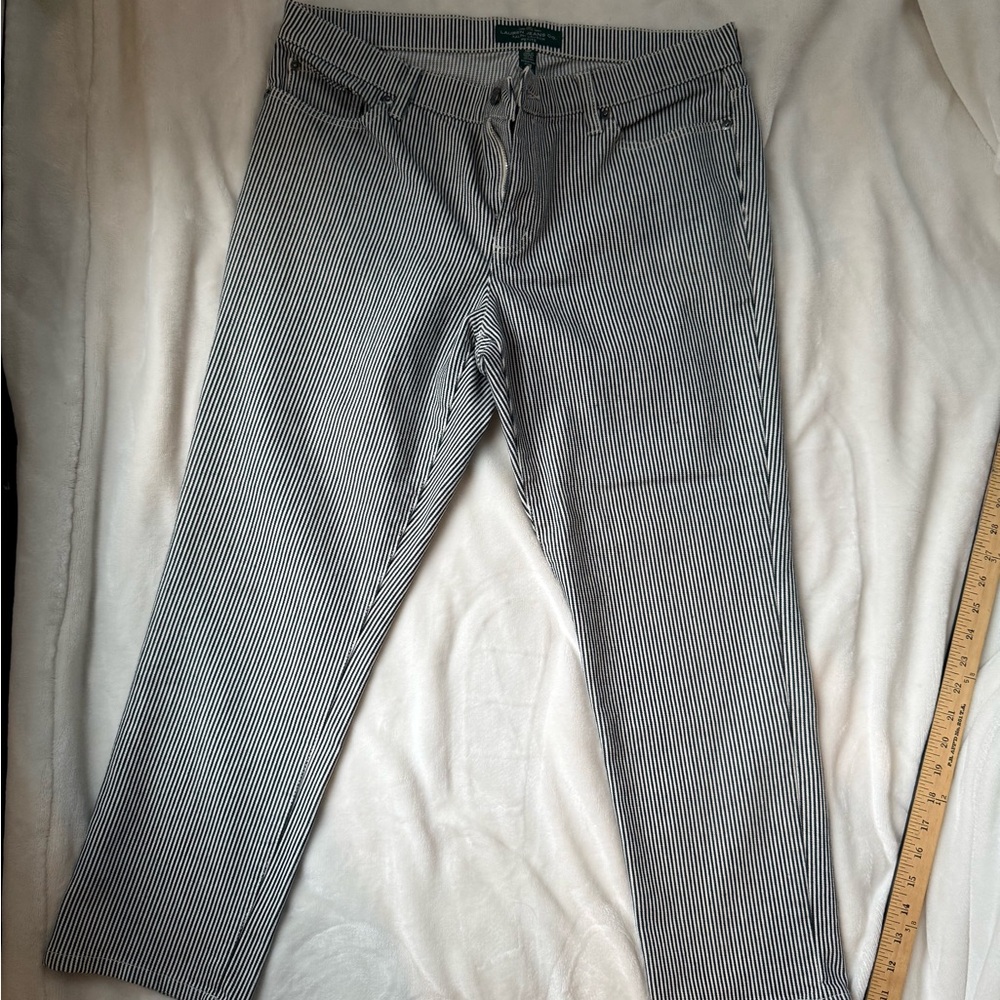 Lauren Ralph Lauren Black and White Striped Jeans